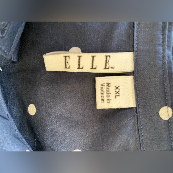 ELLE 💙🤍NAVY BLUE WITH WHITE🤍💙POLKA DOTS SLEEVELESS PLUS SIZE TOP XXL 🌟EUC🌟 - Picture 9 of 10